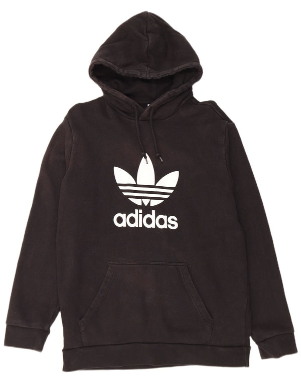 Felpa con cappuccio grafica da uomo Adidas Large in cotone nero