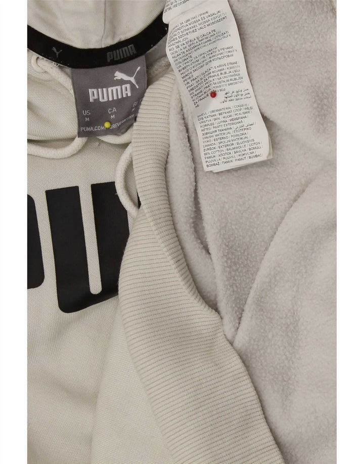 Felpa con cappuccio grafica da uomo Puma in cotone beige medio