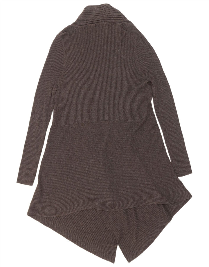 Maglione cardigan aperto asimmetrico da donna Marks & Spencer UK 8 piccolo grigio