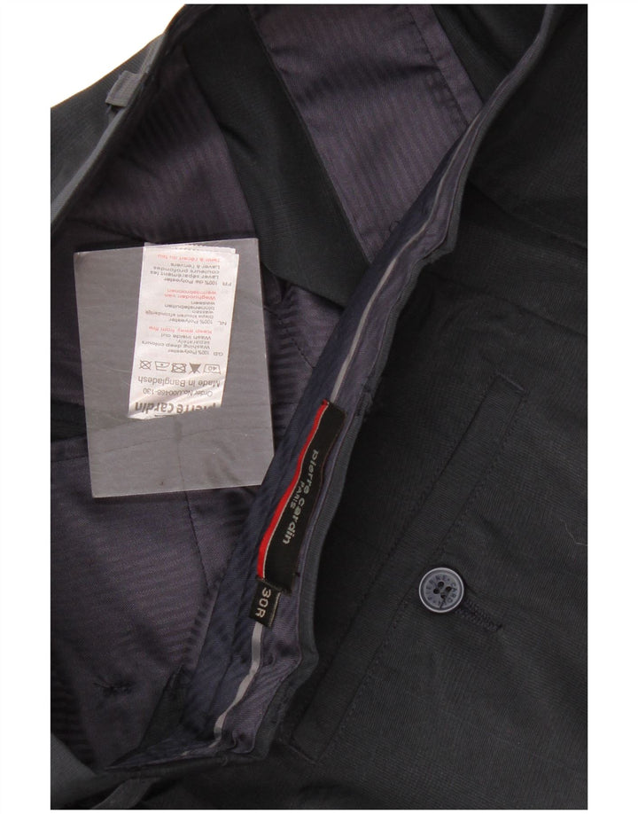 Pantaloni da abito dritti da uomo Pierre Cardin W30 L33 poliestere blu navy