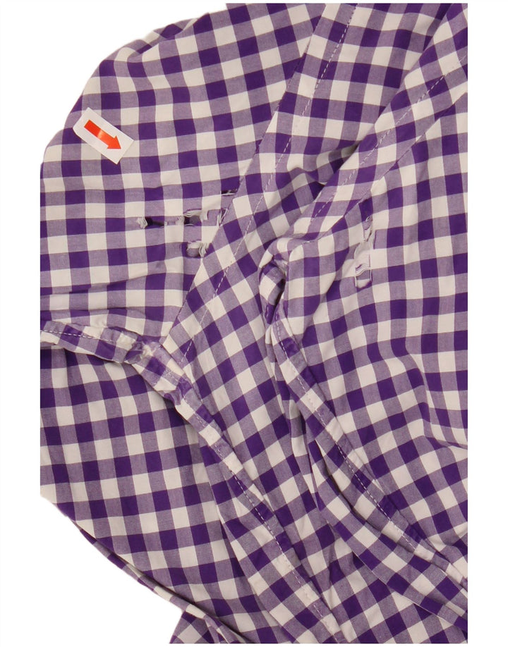 Camicia da uomo J. CREW taglia 15 1/2 cotone a quadretti viola medio