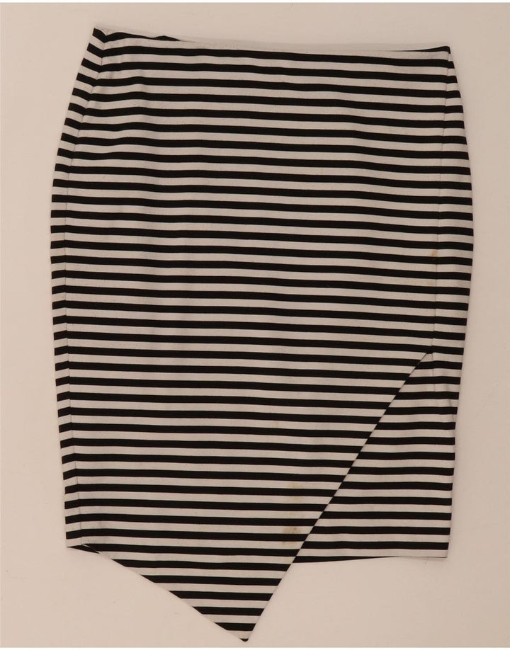 Gonna asimmetrica da donna Marks & Spencer UK 14 grande W34 a righe nere