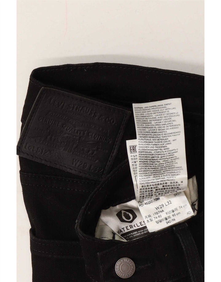Jeans Levi's Uomo 512 Slim Tapered W29 L32 Cotone Nero
