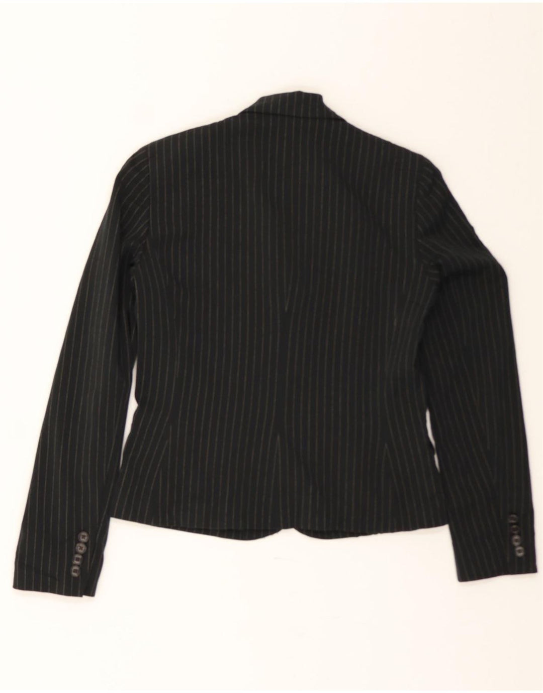 CHAPS Womens Crop 3 Button Blazer Jacket US 4 Small Black Pinstripe Vintage Chaps and Second-Hand Chaps from Messina Hembry 