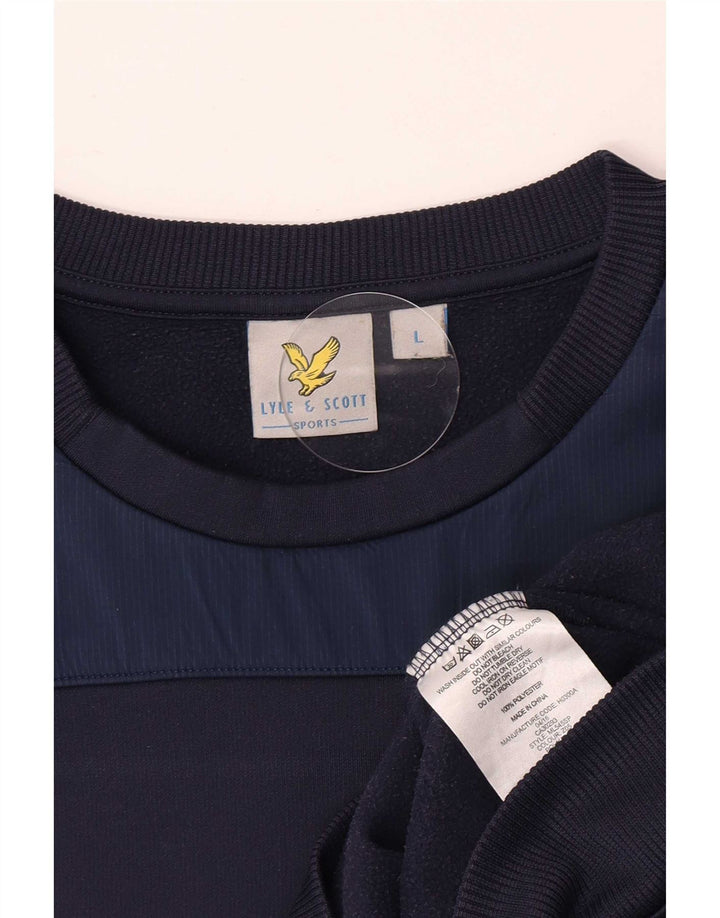 Felpa da uomo Lyle & Scott, grande, in poliestere blu navy