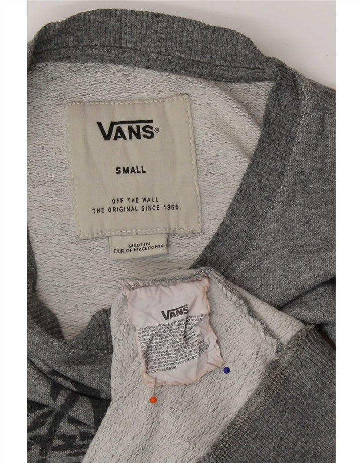 Felpa grafica da uomo Vans, piccola, in cotone grigio