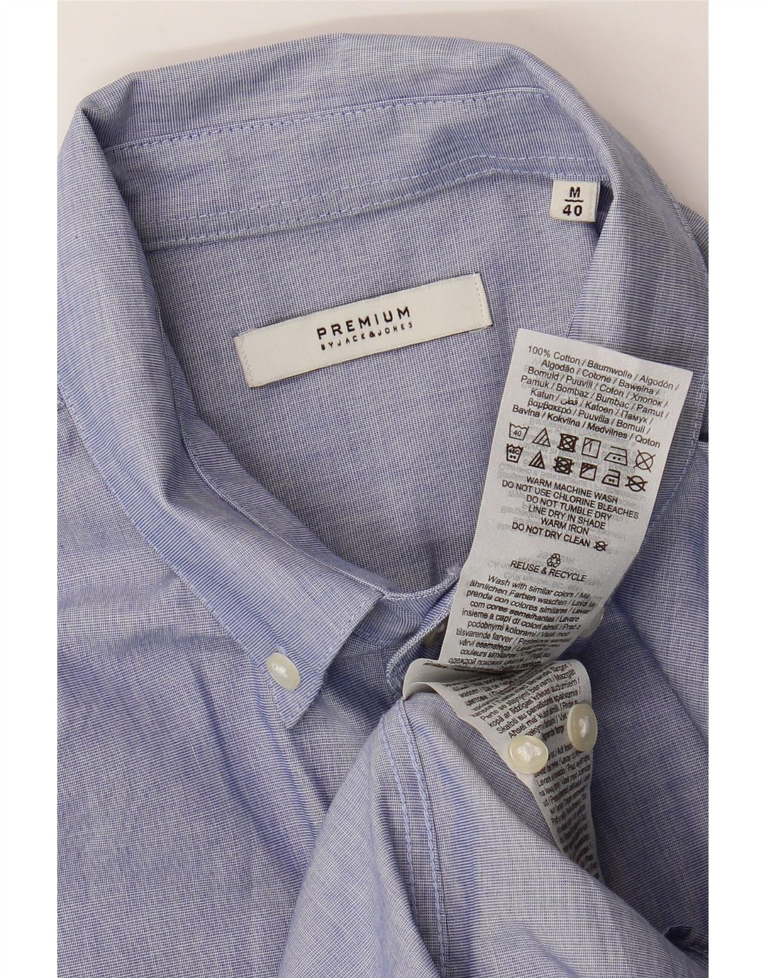 Camicia da uomo Jack & Jones taglia 40 cotone blu medio