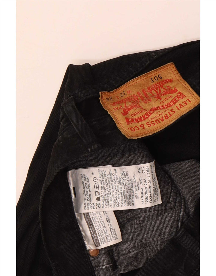 Levi's Uomo 501 Jeans dritti W32 L34 Cotone Nero