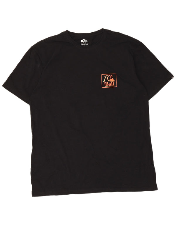 T-shirt grafica da uomo con vestibilità regolare Quiksilver 2XL in cotone nero