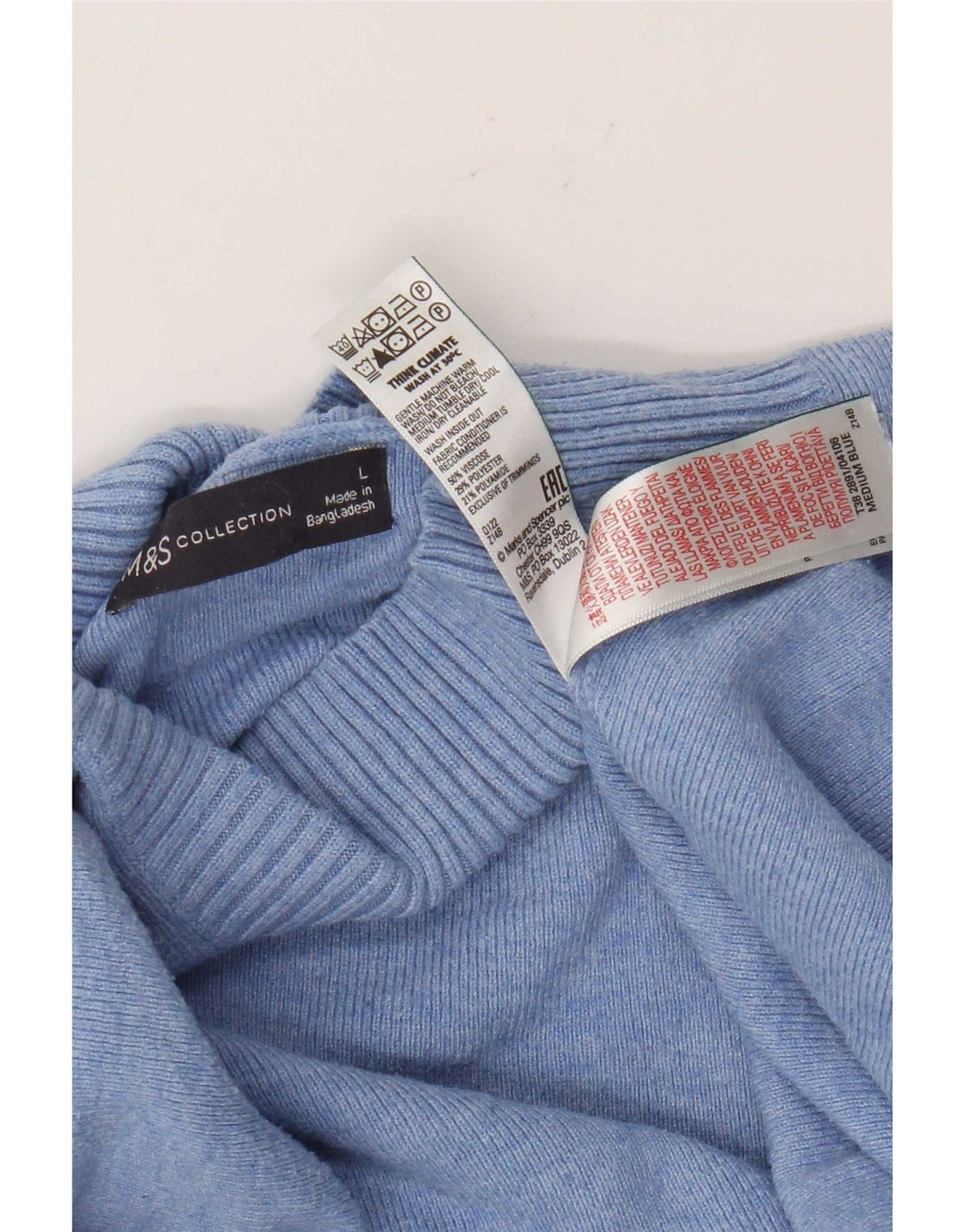 Maglione maglione a collo alto da donna Marks & Spencer UK 16 grande blu