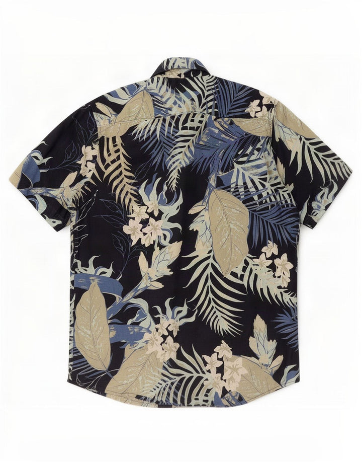 Camicia a maniche corte da uomo Lerros in cotone floreale blu navy medio