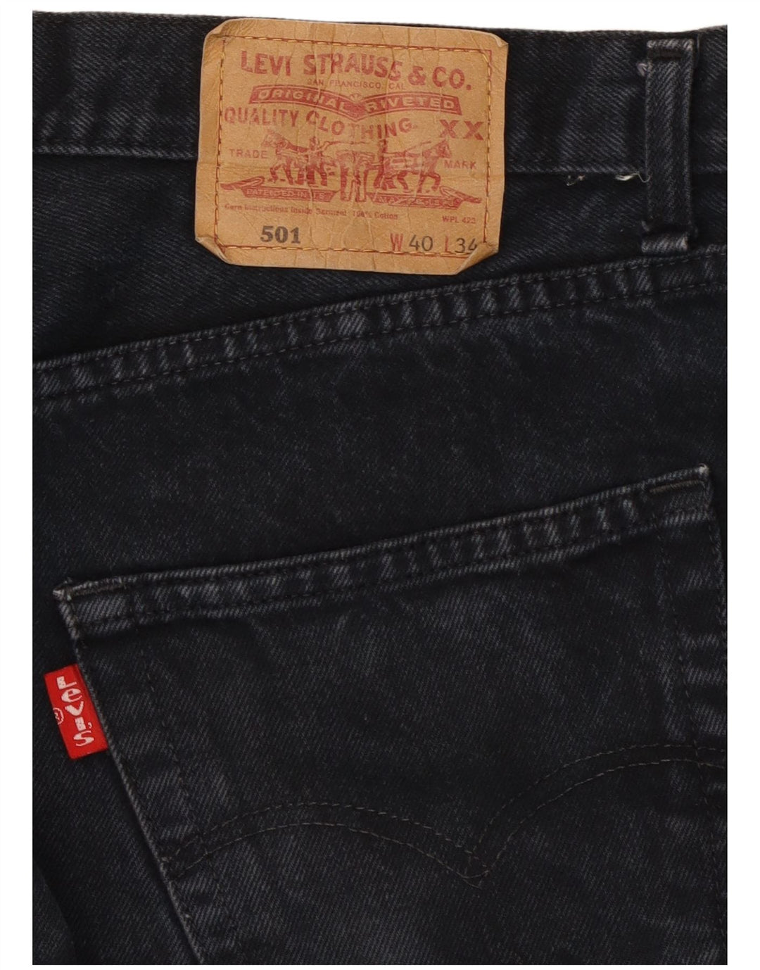 Levi's Uomo 501 Jeans dritti W40 L26 Cotone Nero