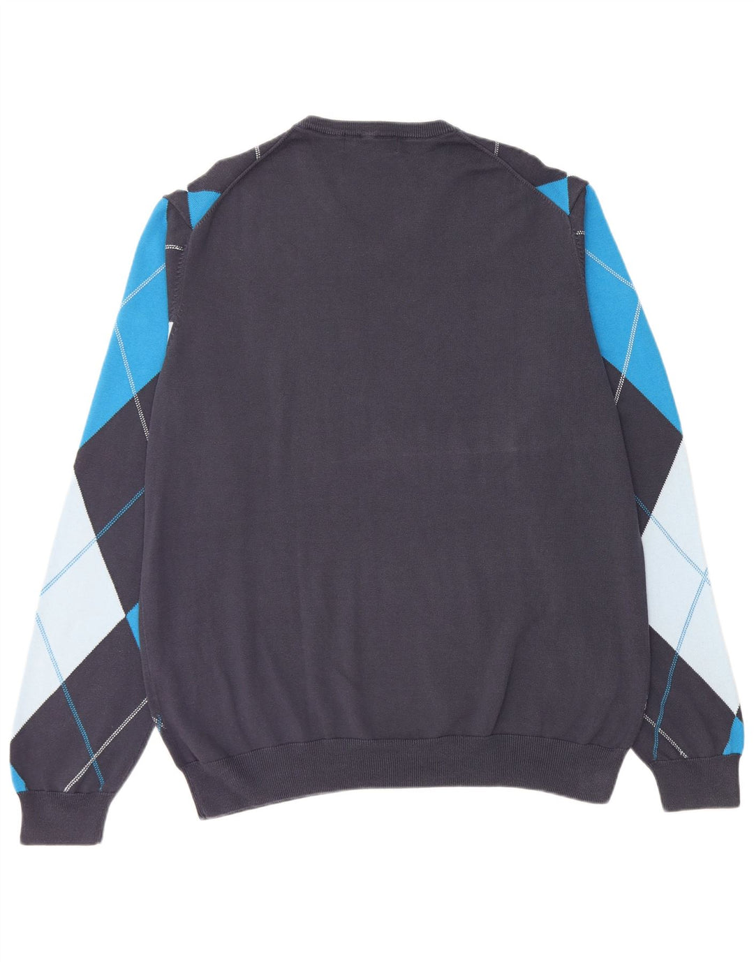 LYLE & SCOTT Maglione da uomo con scollo a V 2XL Blu navy a rombi/diamante