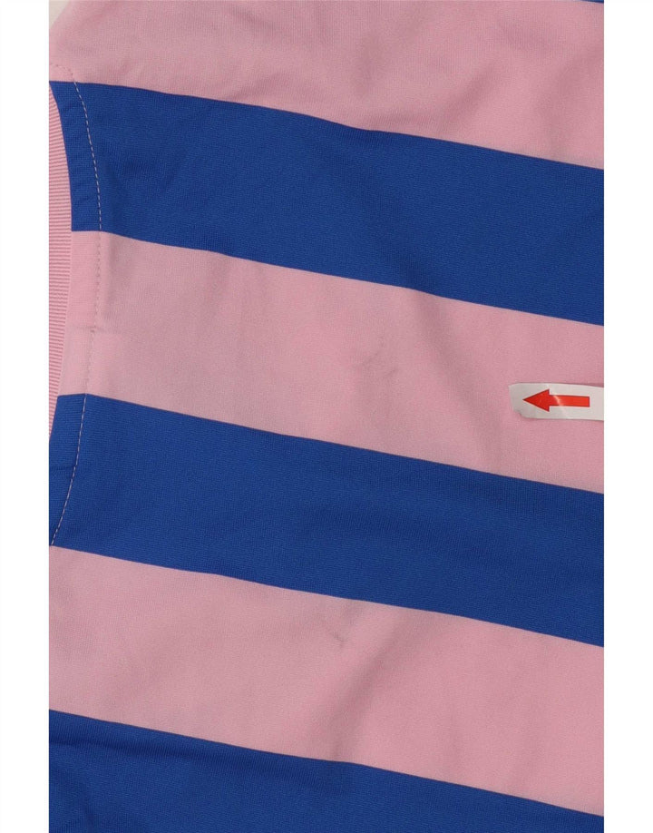 T-shirt grafica da uomo Adidas Top in poliestere a righe rosa medio