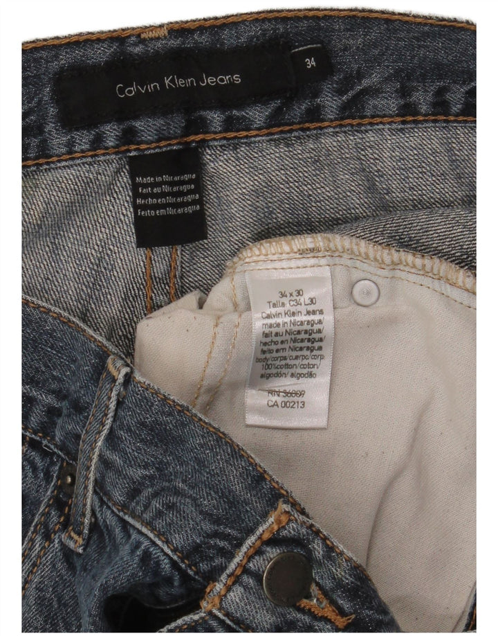 Jeans dritti da uomo Calvin Klein W34 L30 cotone blu