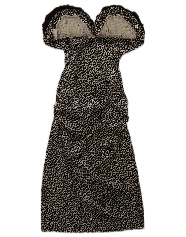 Ritmo di Perla Womens Bodycon Dress IT 44 Medium Black Animal Print