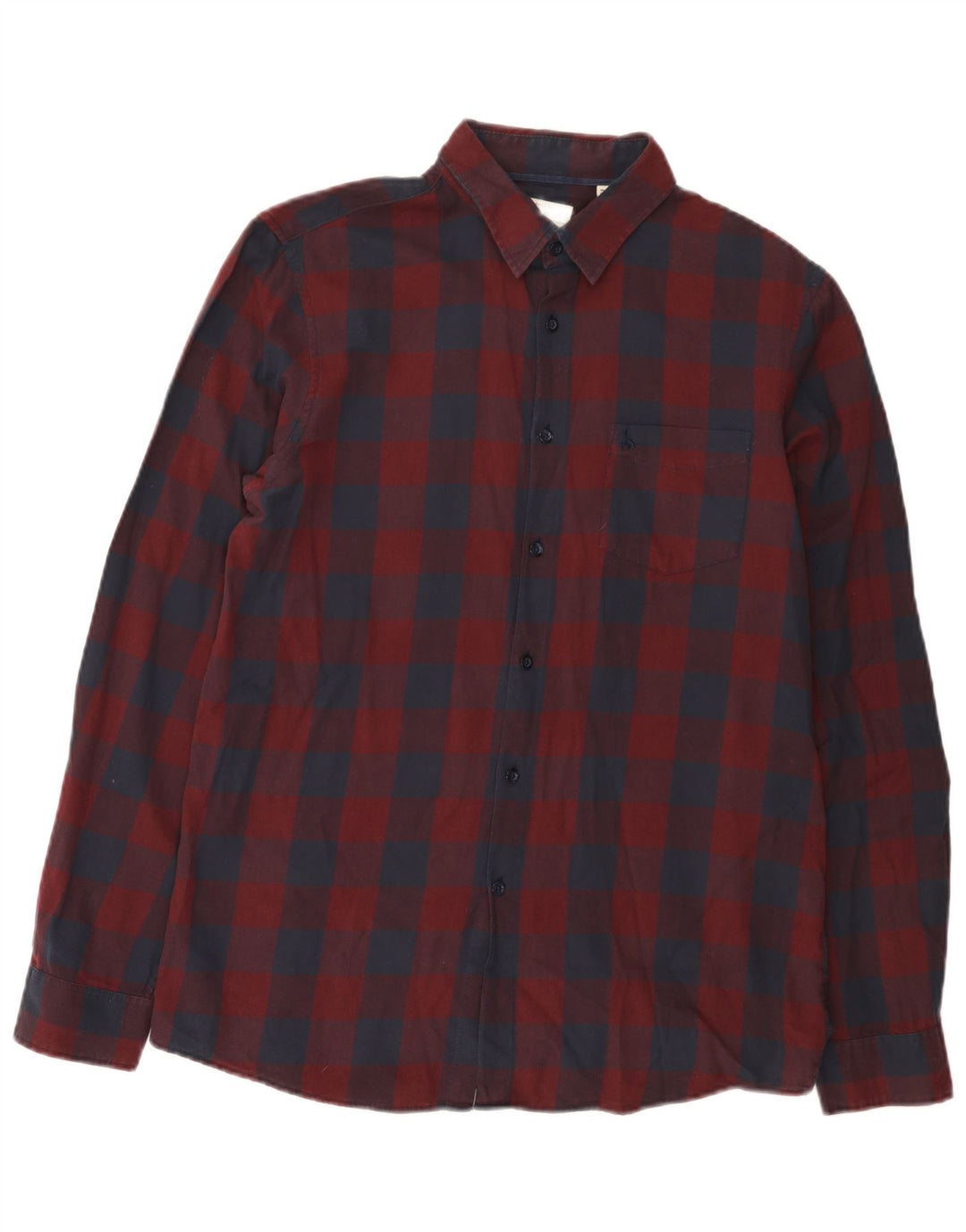 Camicia da uomo classica Jack Wills in cotone a quadretti bordeaux medio