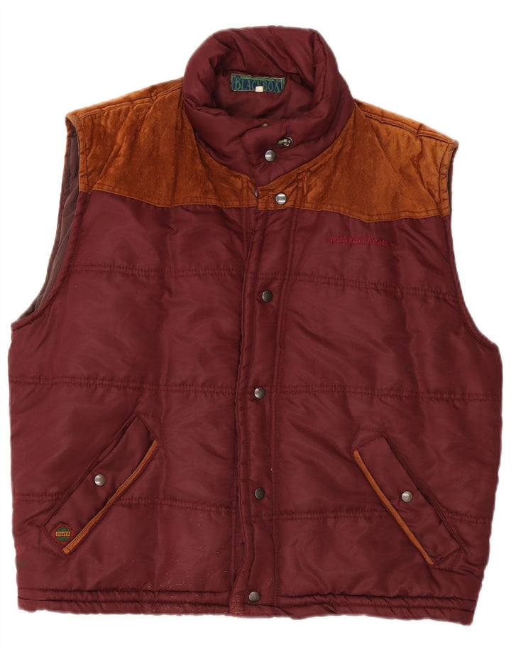 Gilet imbottito da uomo vintage UK 38 color block marrone medio