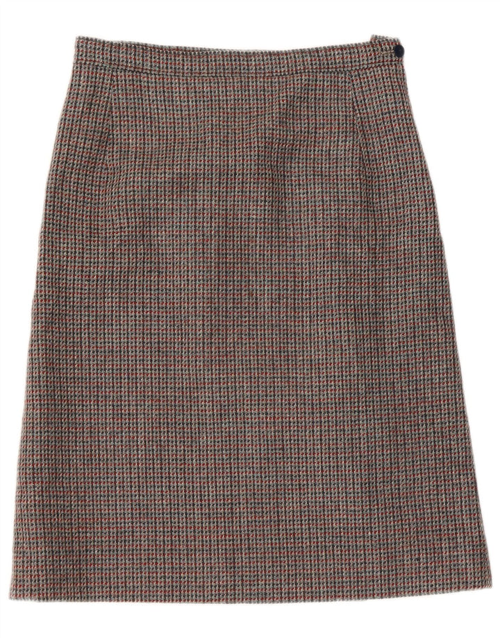 Gonna a trapezio da donna vintage W30 pied de poule grigio medio