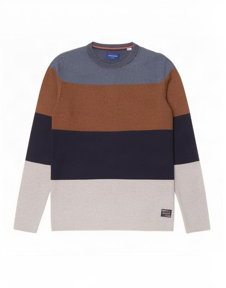 Maglione maglione girocollo da uomo Jack & Jones color block medio multicolore