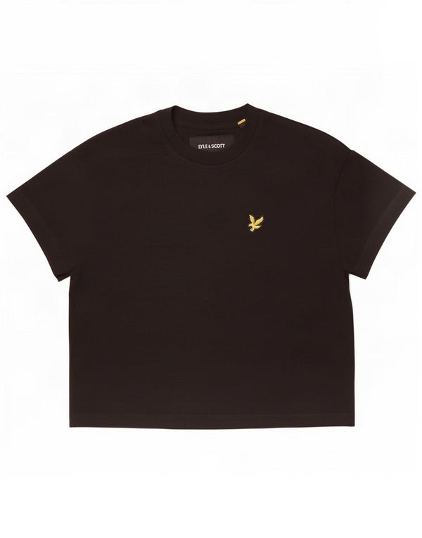 T-shirt corta da donna Lyle & Scott UK 6 XS cotone nero