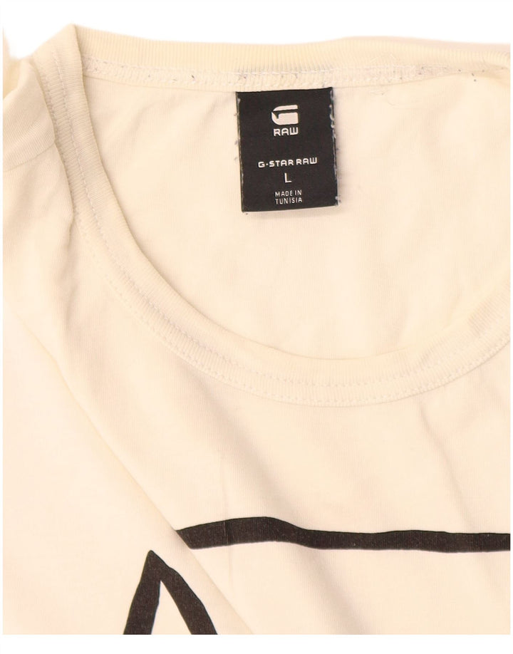T-shirt grafica da uomo G-Star Top grande in cotone bianco