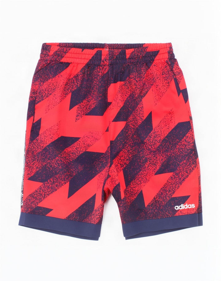 Pantaloncini sportivi Adidas Climalite da ragazzo 6-7 anni Poliestere geometrico rosso