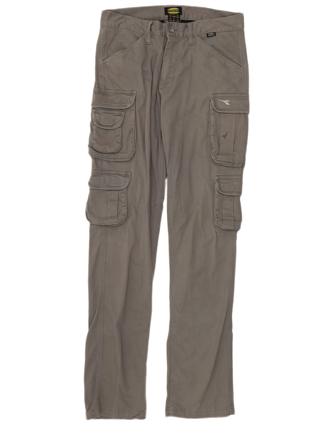 DIADORA Pantaloni Cargo Slim Uomo W32 L34 Cotone Grigio