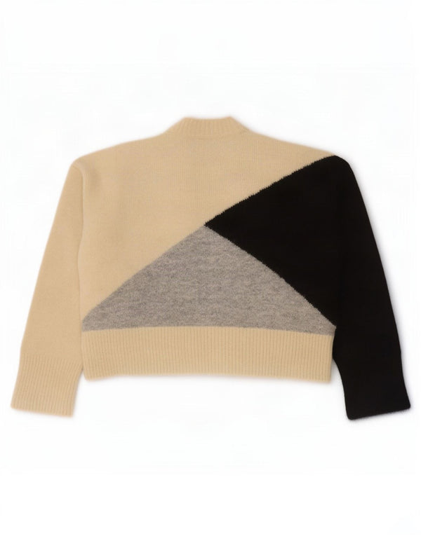 Maglione a collo alto da donna Zara UK 14 Blocco colore beige medio