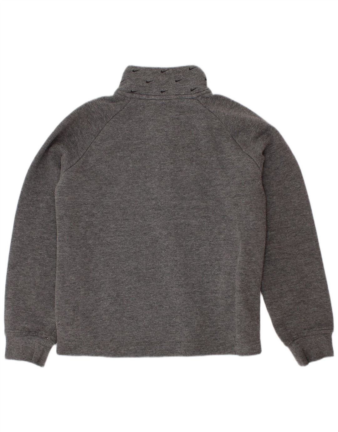 Felpa Nike da bambino con grafica con zip e collo, 5-6 anni, cotone grigio medio