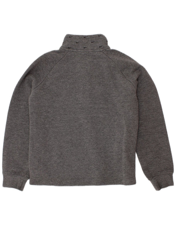 Nike Boys Graphic Zip Neck Sweatshirt Jumper 5-6 Years Medium Grey Cotton
