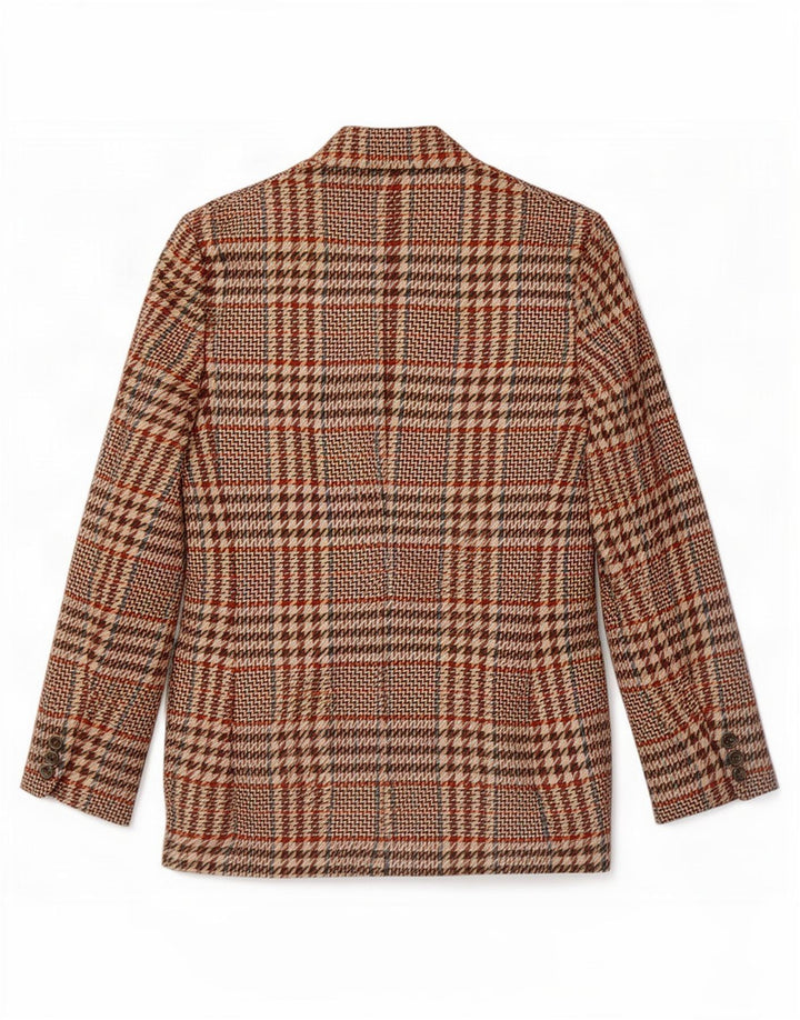 Giacca Blazer da Uomo a 3 Bottoni Romano IT 46 Piccolo Pied De Poule Marrone
