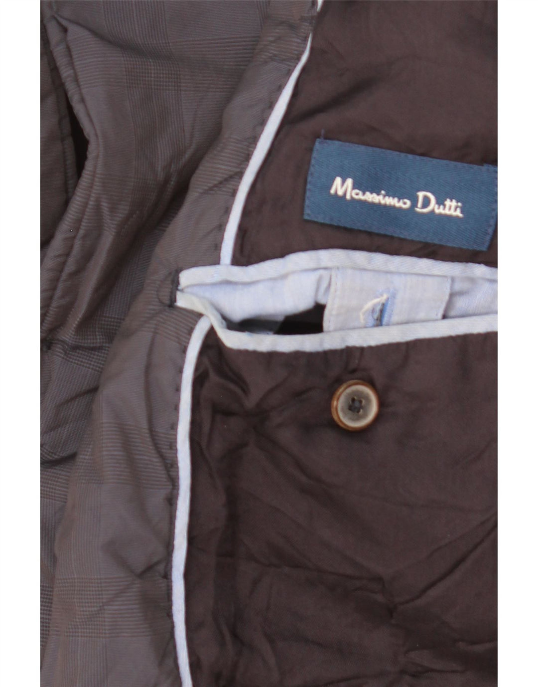Giacca utility da uomo Massimo Dutti UK 40 Acetato a quadri blu navy grande