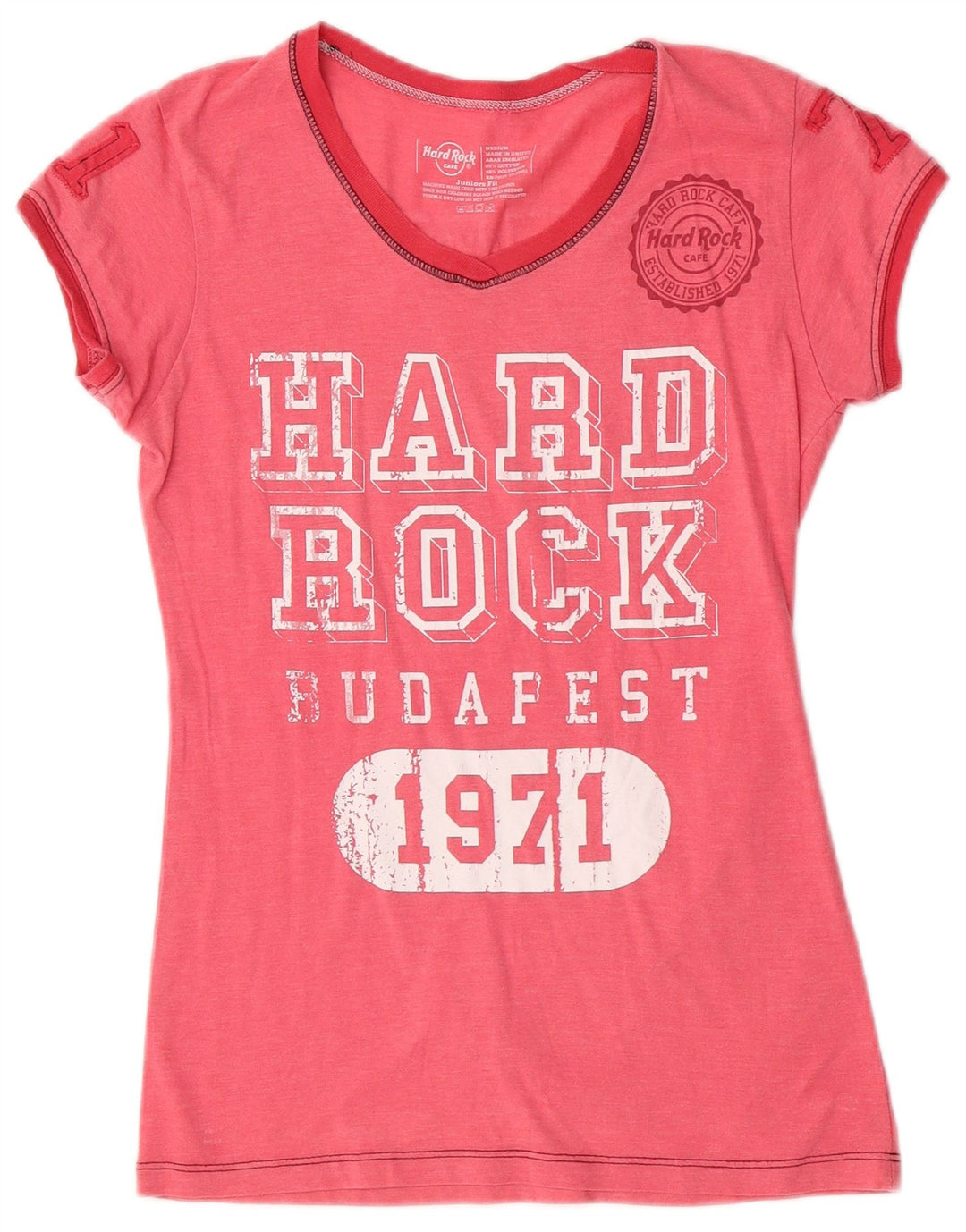 T-shirt grafica a maniche corte da donna Hard Rock Cafe UK 12 Rosa medio
