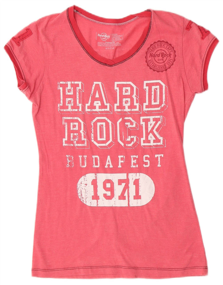 T-shirt grafica a maniche corte da donna Hard Rock Cafe UK 12 Rosa medio