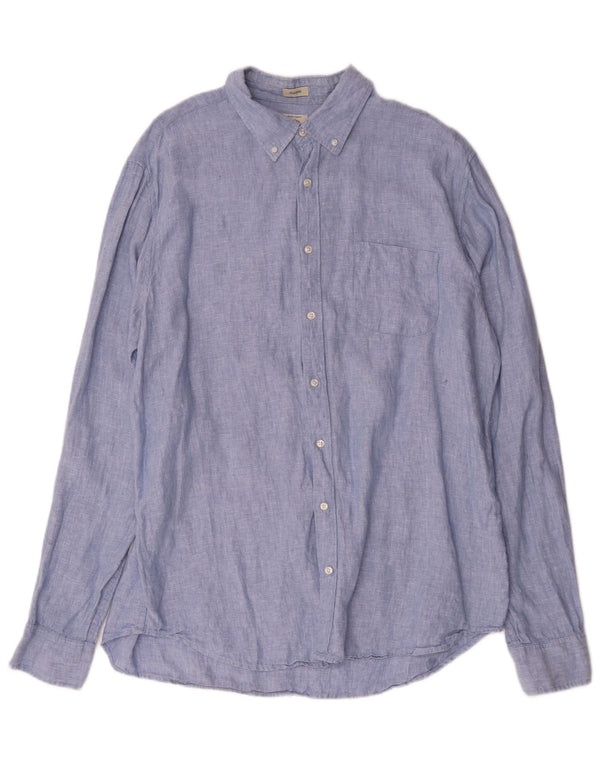 J. Crew Camicia da uomo alta vestibilità classica XL Lino blu