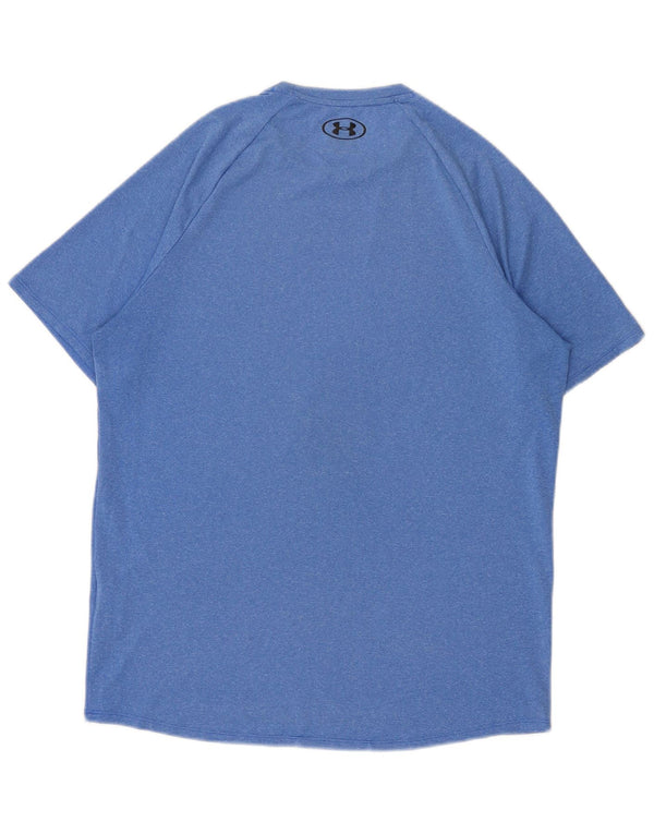 T-shirt da uomo Under Armour Top in poliestere screziato blu medio