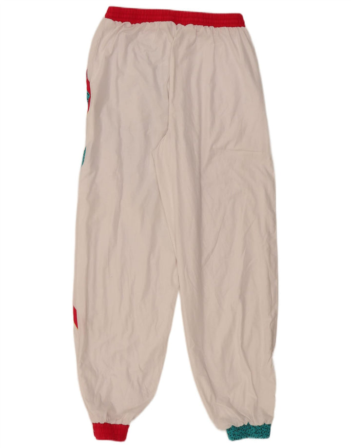Pantaloni da tuta da donna VINTAGE Joggers UK 14 Medium White Colourblock