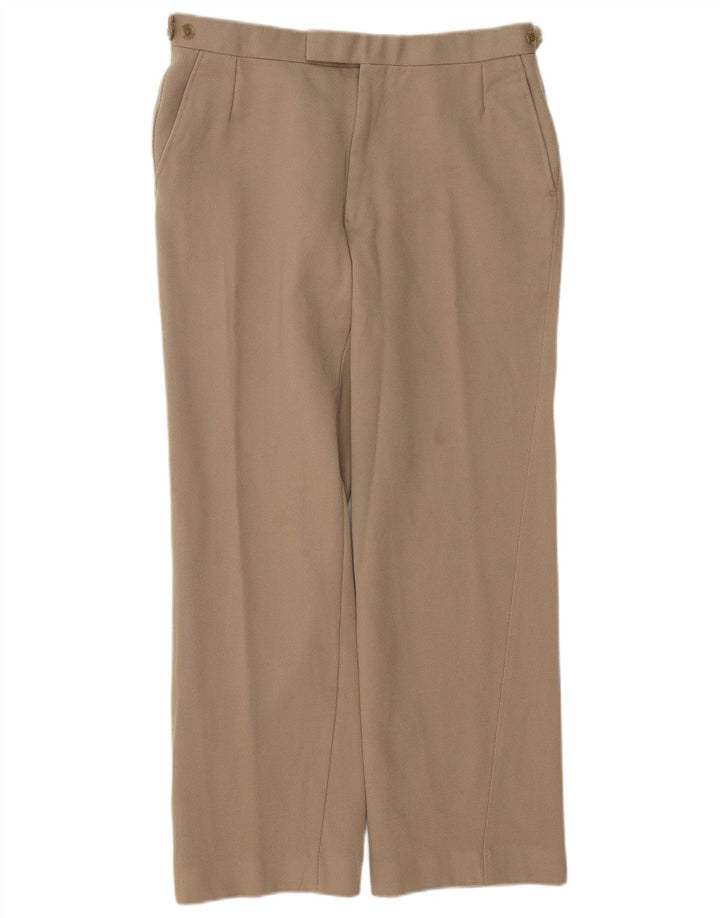 Pantaloni da abito dritti da uomo BLADEN W34 L27 Lana Beige