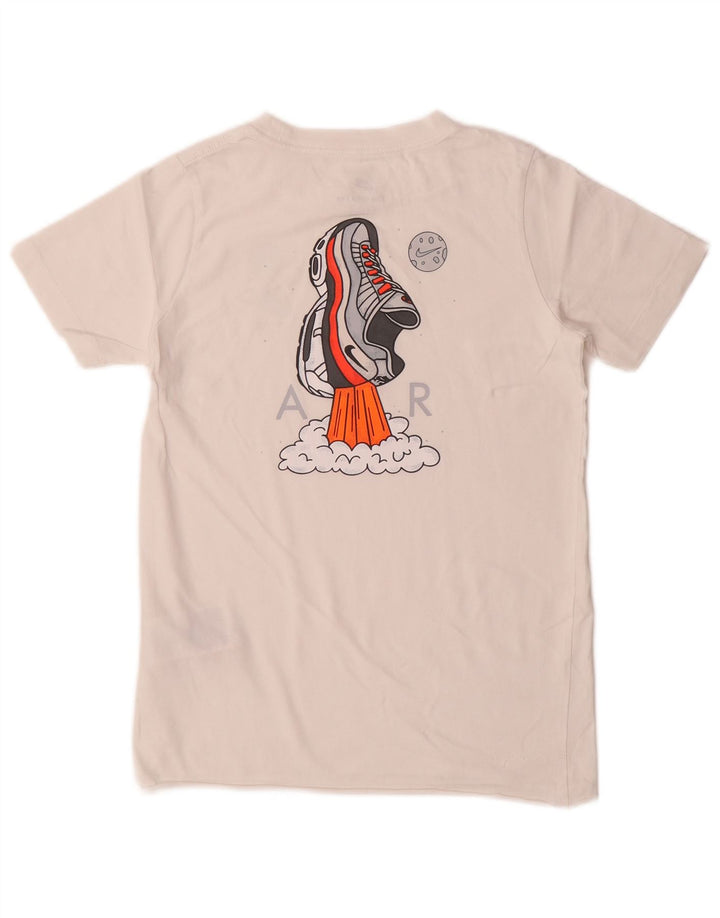 T-shirt grafica da ragazzo Nike Top 10-11 anni cotone bianco medio