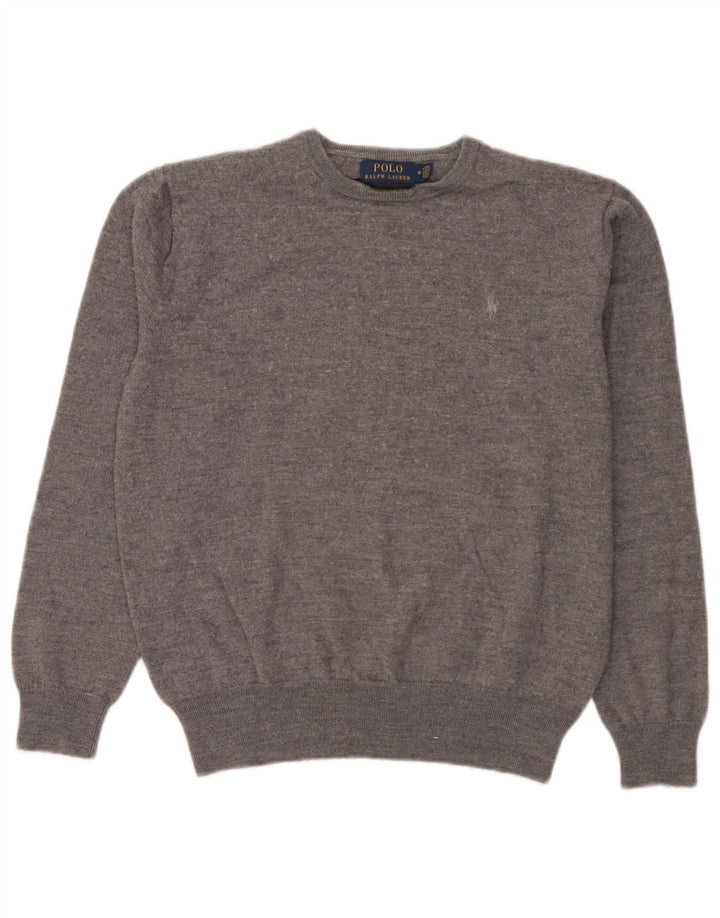 Polo Ralph Lauren Maglione girocollo da uomo in lana grigio medio