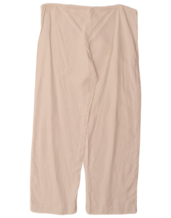 Pantaloni casual dritti da donna vintage W34 L29 bianchi