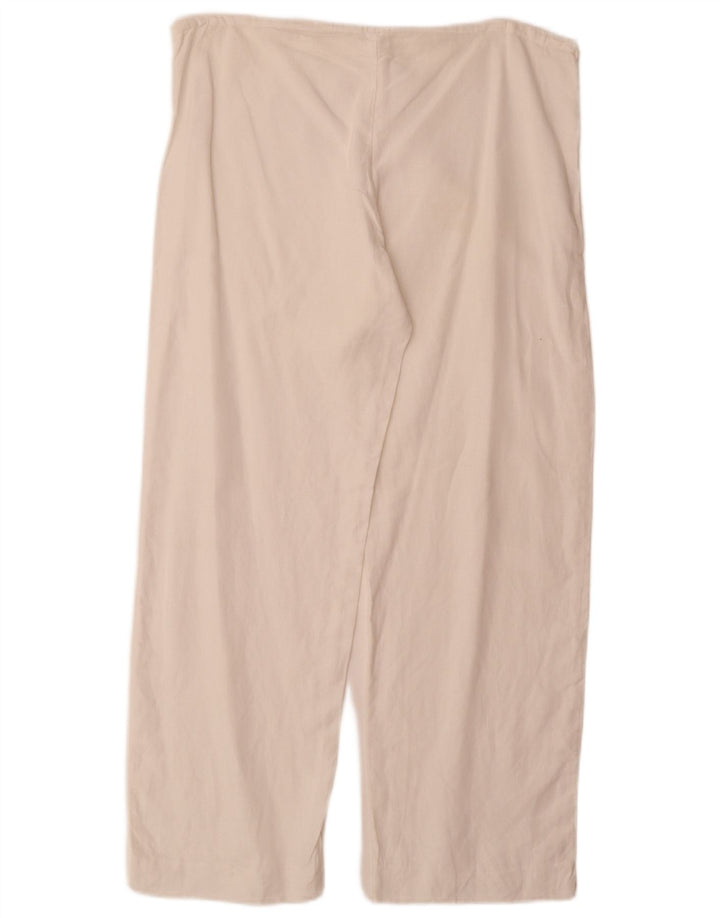 Pantaloni casual dritti da donna vintage W34 L29 bianchi