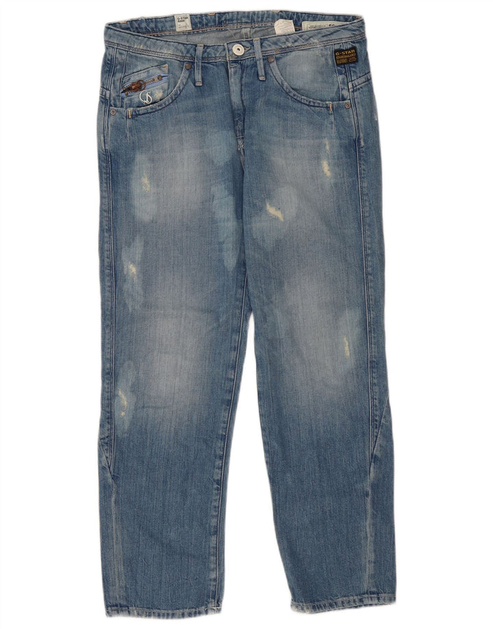 Jeans dritti invecchiati da donna G-Star W27 L27 cotone blu