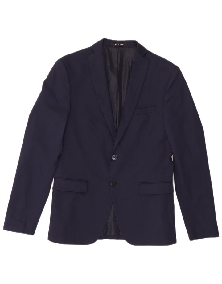 Giacca blazer da uomo a 2 bottoni Zara EU 46 piccola blu navy