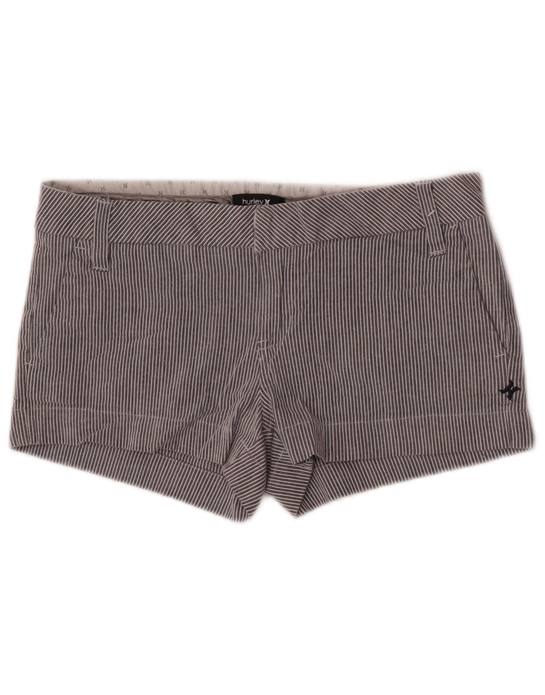 Pantaloni caldi da donna Hurley US 7 Medium W32 Cotone a righe blu