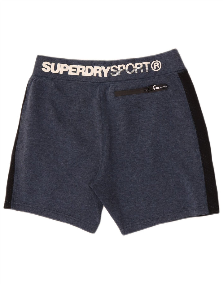 Pantaloncini sportivi grafici da uomo Superdry Large in poliestere color block blu navy