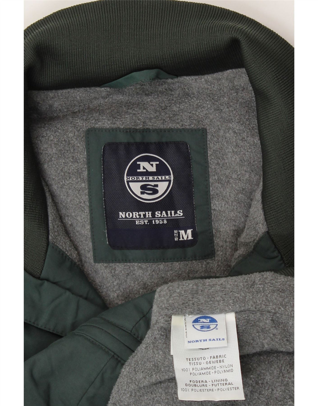 Giubbotto bomber da uomo North Sails UK 38 nylon verde medio