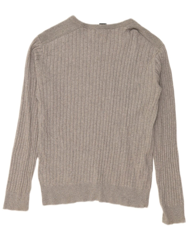 Maglione maglione con scollo a V da uomo Calvin Klein grande cotone grigio