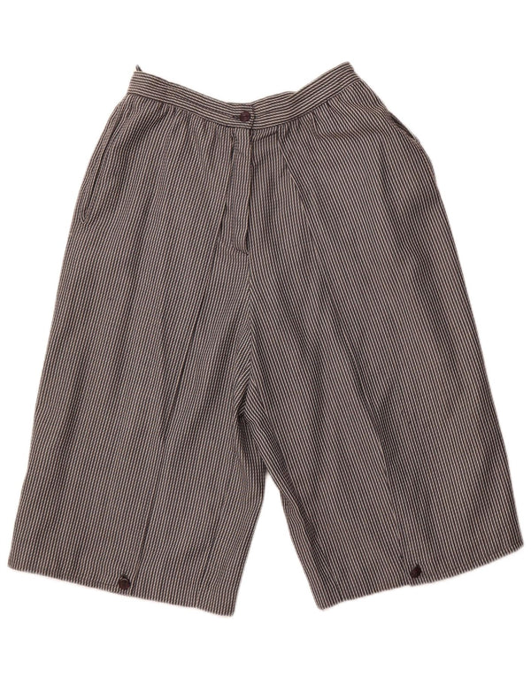 Bermuda da donna a vita alta VINTAGE IT 44 medio W26 grigio a righe